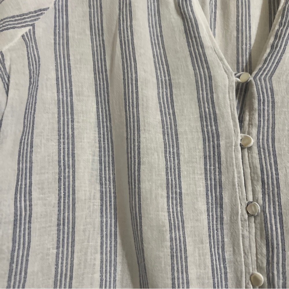 Rails Marti Cayman stripe medium boho peplum button down top - Picture 9 of 11